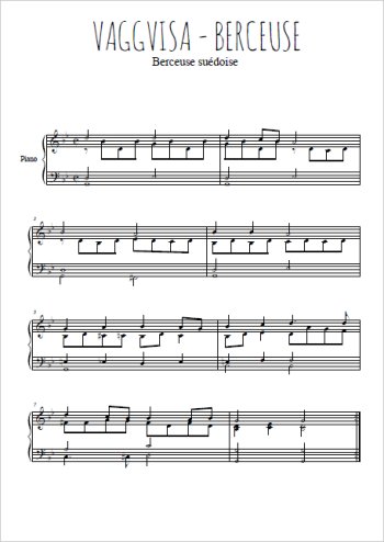 Téléchargez l'arrangement pour piano de la partition de Vaggvisa - Berceuse suédoise en PDF